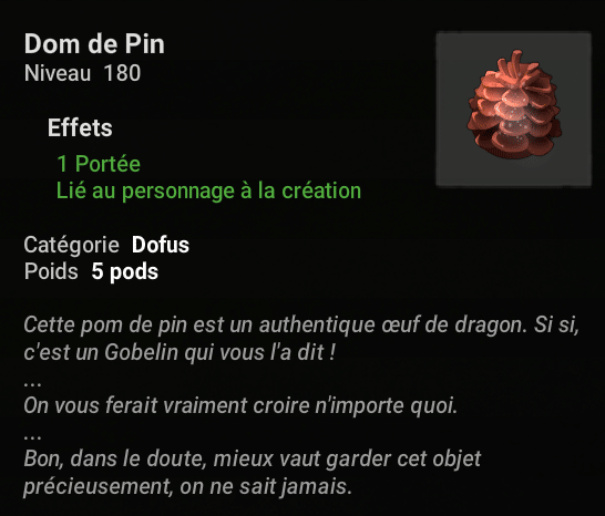 dofus dom de pin obtention secret secrète