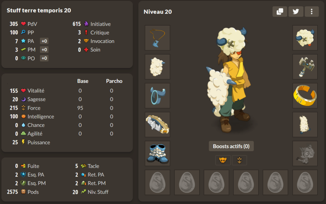 DOFUS Temporis 8 : Les meilleurs Stuffs Terre pour tous les niveaux