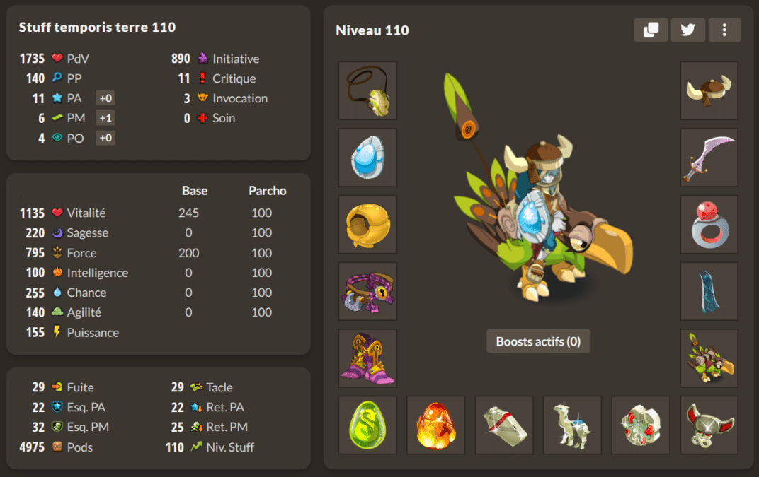 DOFUS Temporis 8 : Les meilleurs Stuffs Terre pour tous les niveaux