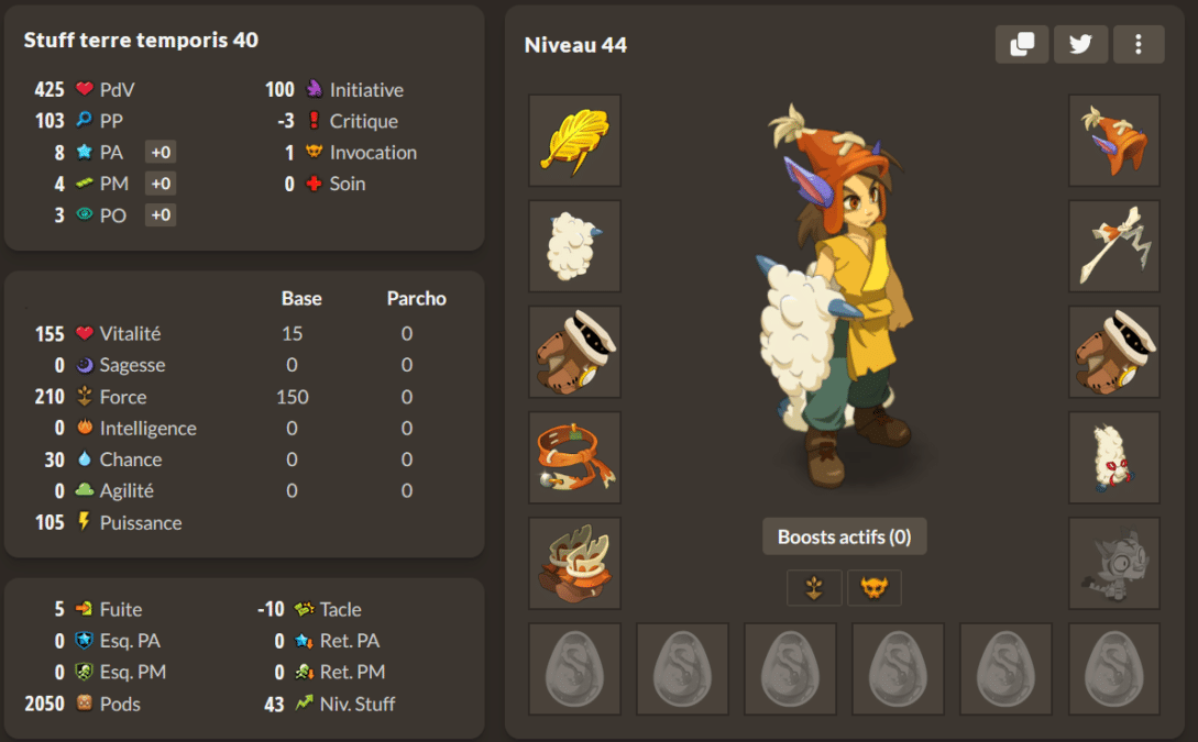 DOFUS Temporis 8 : Les meilleurs Stuffs Terre pour tous les niveaux