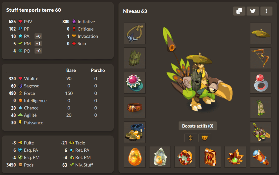 DOFUS Temporis 8 : Les meilleurs Stuffs Terre pour tous les niveaux