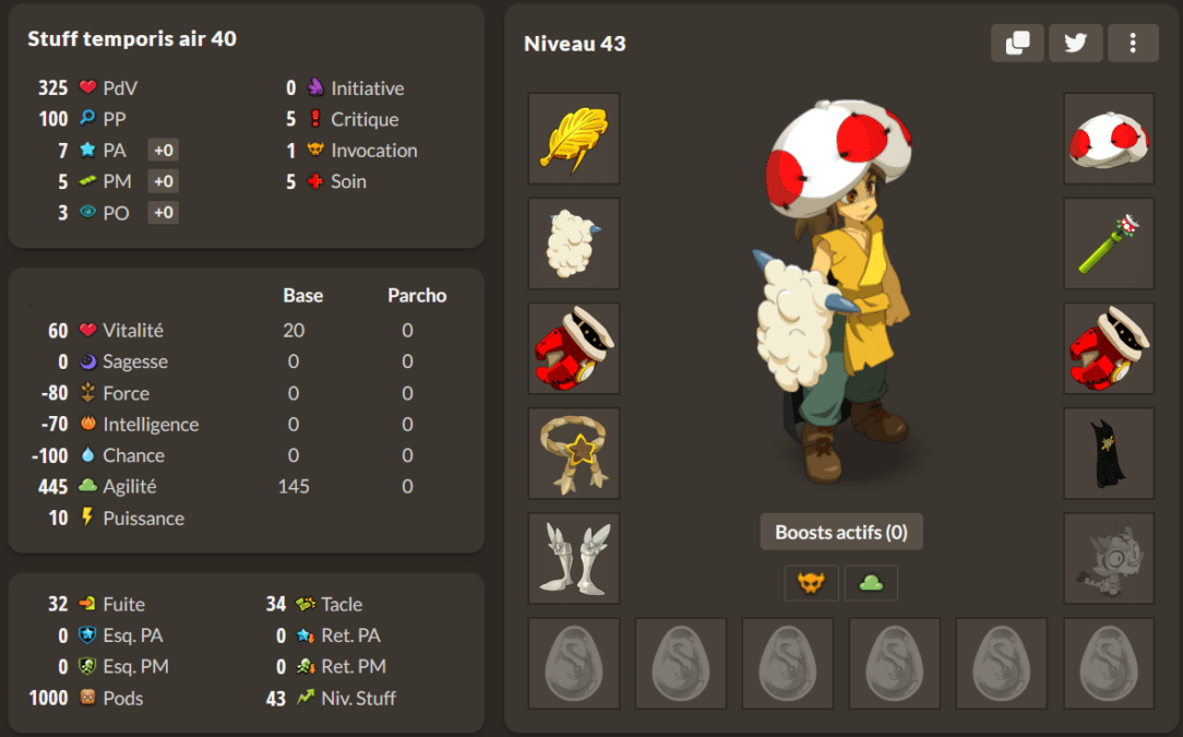 DOFUS Temporis 8 : Les meilleurs Stuffs Air pour tous les niveaux