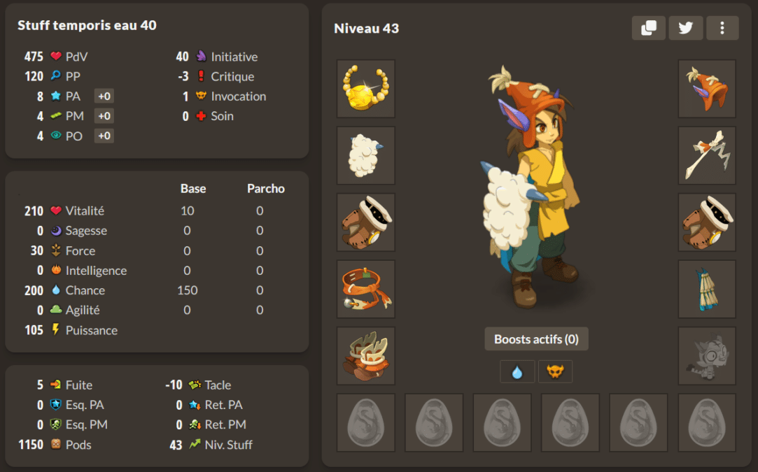 DOFUS Temporis 8 : Les meilleurs Stuffs Eau pour tous les niveaux