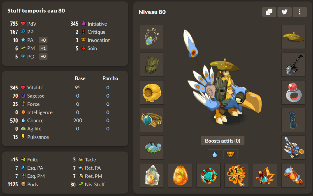 DOFUS Temporis 8 : Les meilleurs Stuffs Eau pour tous les niveaux