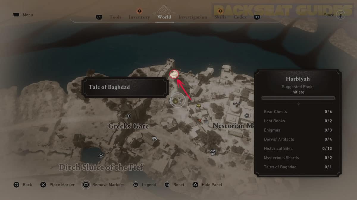 carte-assassins-creed-mirage-conte-de-bagdad-mission-sacree-emplacement-de-la-tombe