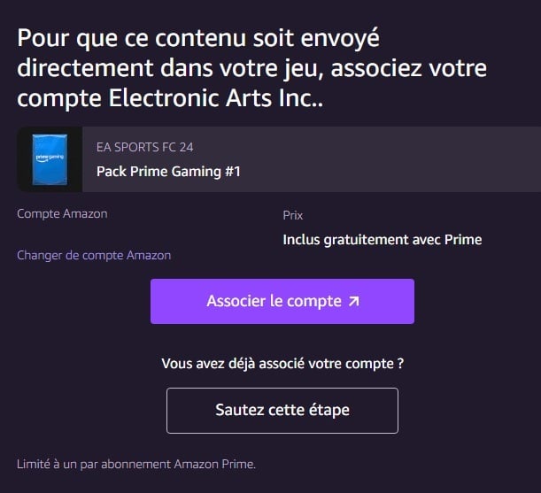 Comment obtenir des packs gratuits Prime Gaming sur EA Sports FC 24 ?