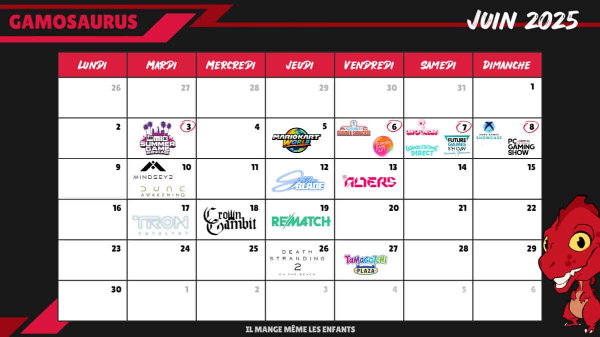 Calendrier des sorties jeux vidéo juin 2025