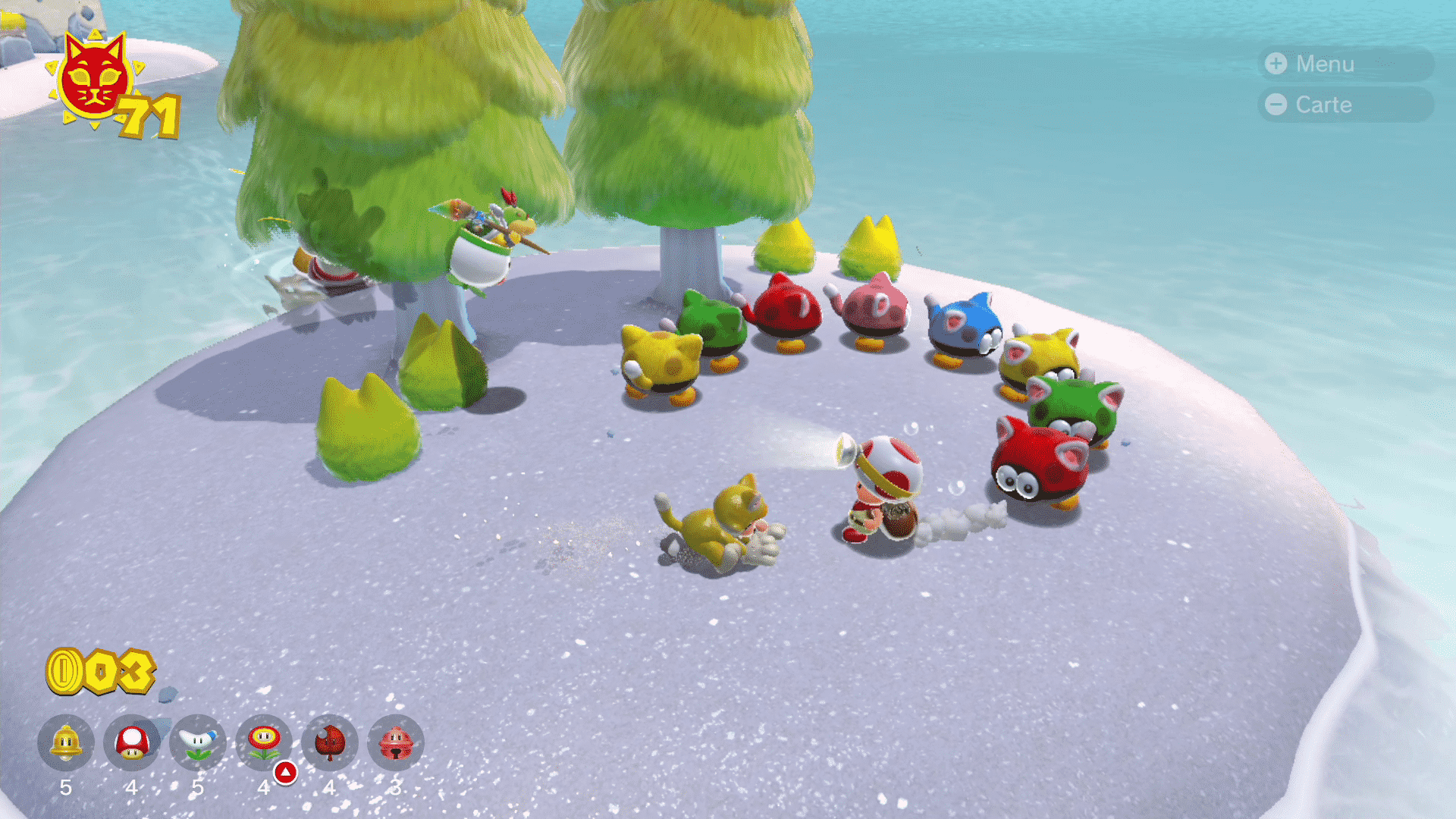 Où sont les Toads de la Bridage Toad dans Bowser's Fury ?