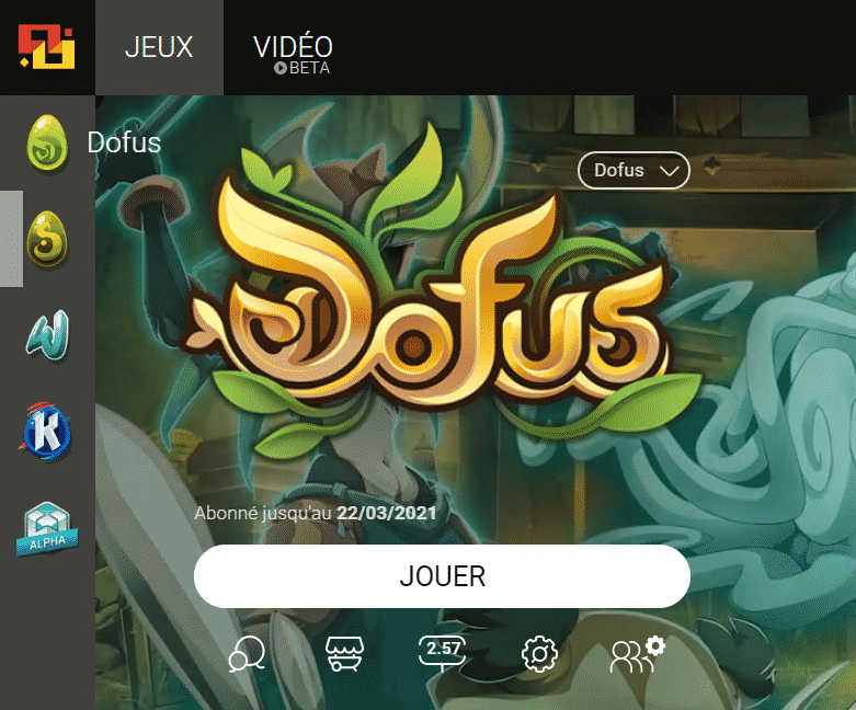 Dofus - Ankama Launcher, se connecter à la beta