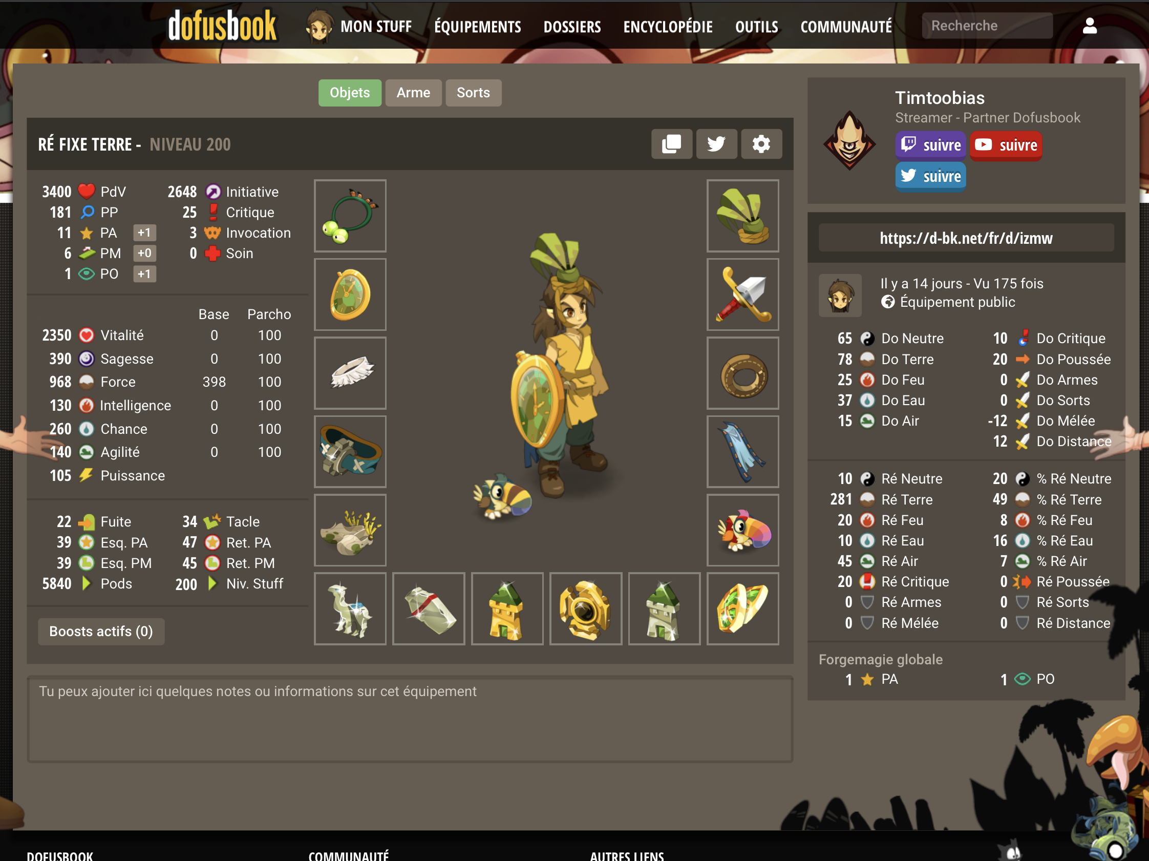 Stuff exotique dofus