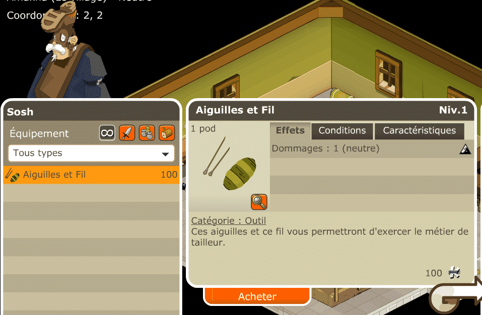 Dofus Rétro : Apprendre Tailleur