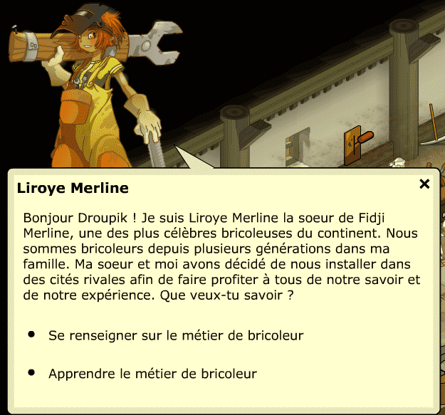 Dofus Rétro : Apprendre Bricoleur