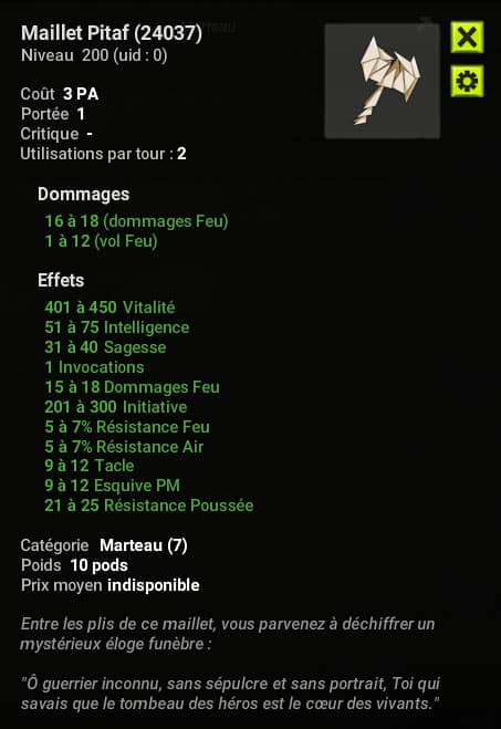 Dofus 2.58 - Maillet Pitaf