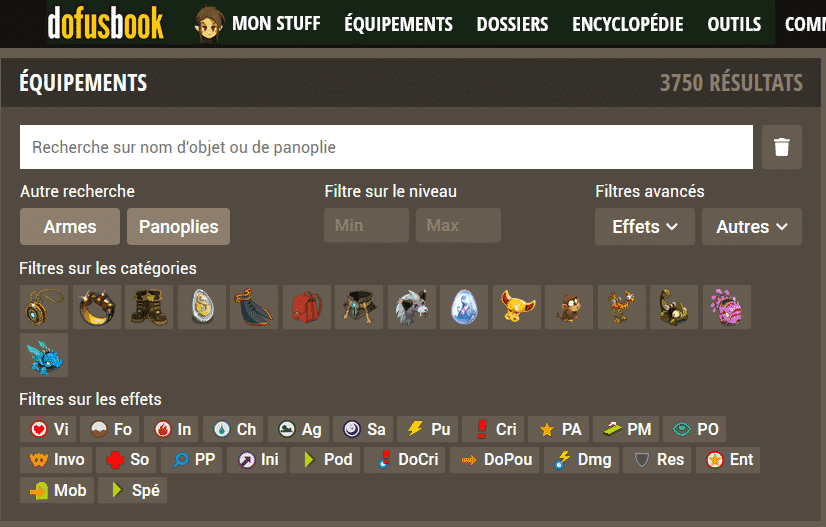 Dofusbook - Equipements