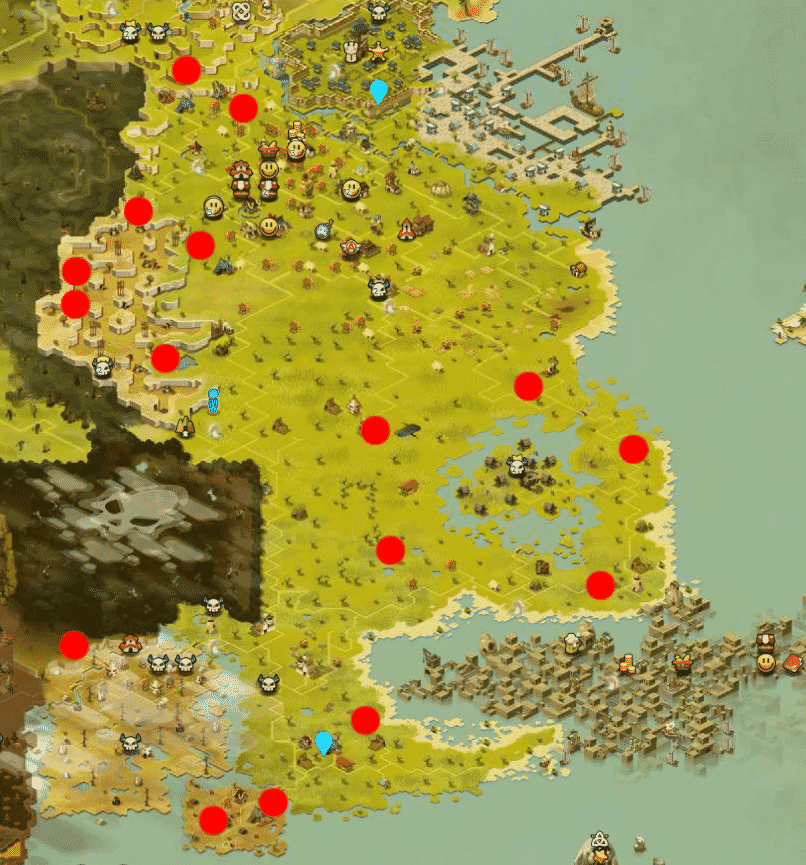 Dofus - Toutes les positions des mines d'Amakna